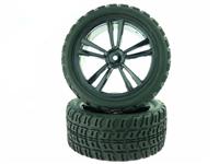 31407B Black Short Course Rear Tires and Rims 2P: / E10SC / / / / E10SCL / /
